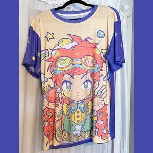 Rainbow Decora Anime Kawaii Shirt - Size L T-Shirt - Ocean In Space